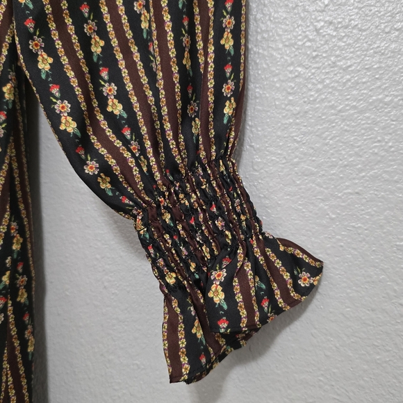 Sandro Karma Printed Mini Floral Button Down Long Sleeve Silk Dress - Picture 6 of 12